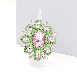 Oval Crystal Cluster Stretch Ring