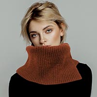 Solid Ribbed Knit Snood Scarf