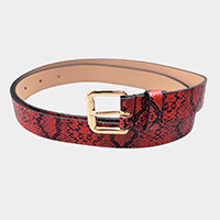 Snake Skin Patterned Faux Leather Belt