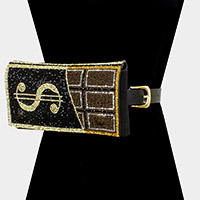 Bling Dollar Sign Chocolate Fanny Pack / Belt / Crossbody Bag