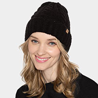 Cable Knit Cuff Beanie Hat