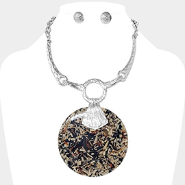 Confetti Round Pendant Necklace