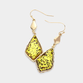 Glittered Petal Dangle Earrings