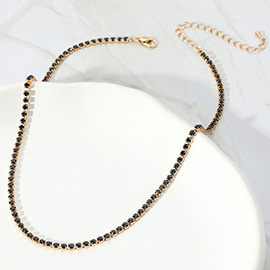 Rhinestone Pave Choker Necklace