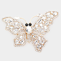 Multi Stone Butterfly Pin Brooch