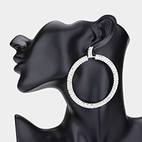 Rhinestone Statement Open Circle Evening Earrings