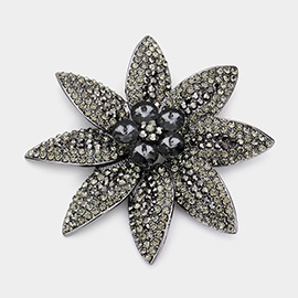 Stone Embellished Flower Pin Brooch