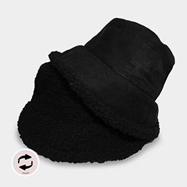 Reversible Faux Fur Sherpa Bucket Hat