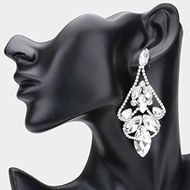 Marquise Stone Accented Dangle Evening Earrings