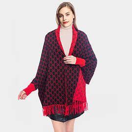 Luxury Patterned Poncho