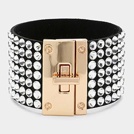 7-Row Rhinestone Bling Studded Bracelet