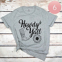 6PCS - Assorted Size Howdy Y'all Graphic T-shirts