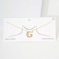 -G- CZ Monogram Pendant Necklace