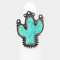 Natural Stone Cactus Ring