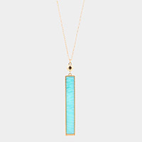 Celluloid Acetate Rectangle Pendant Long Necklace