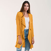 Waterfall Lapel Satin Cardigan