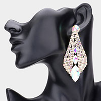 Triple Marquise Stone Accented Evening Earrings