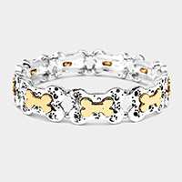 Metal Dog Bone Stretch Bracelet