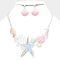 Pearl Embellished Sea Life Statement Necklace