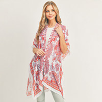 Bohemian Patterned Cover Up Kimono Poncho