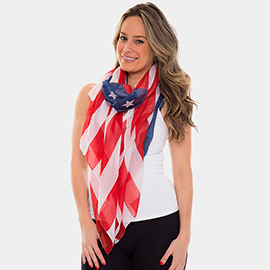 American USA Flag Oblong Scarf