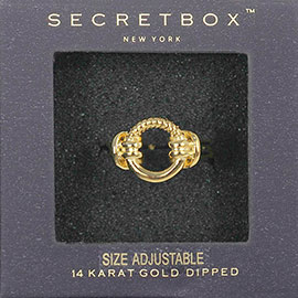 SECRET BOX_14K Gold Dipped Open Circle Accented Ring