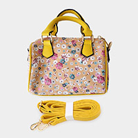 Flower Patterned Tote / Crossbody Bag