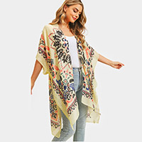 Bohemian Print Cover Up Kimono Poncho