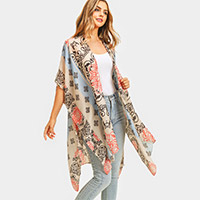 Bohemian Patterned Cover Up Kimono Poncho