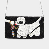 Beaded Dog Crossbody Bag