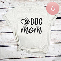 6PCS - Assorted Size DOG mom Graphic T-shirts