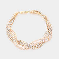 Braided CZ Evening Bracelet