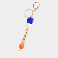 HAPPY Message Geometric Beaded Keychain