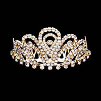 Crystal Rhinestone Pave Princess Mini Tiara