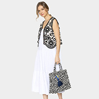 Zebra Patterned Tote Bag