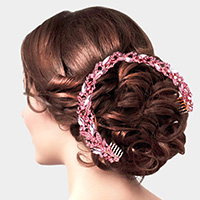 Marquise Stone Leaf Cluster Bun Hair Comb