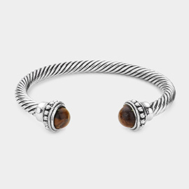 Natural Stone Tip Cuff Bracelet
