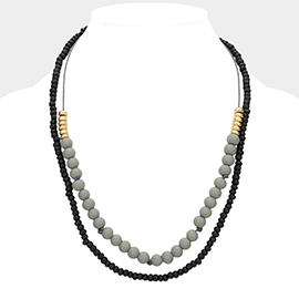 Wood Double Layered Necklace