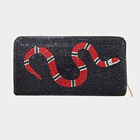 Bling Snake Zipper Wallet