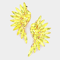 Marquise Stone Cluster Wing Clip on Earrings