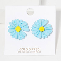 Gold Dipped Bloom Flower Stud Earrings