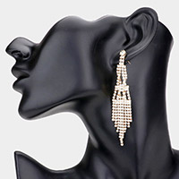 Rhinestone Pave Dangle Evening Earrings