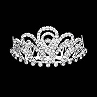 Crystal Rhinestone Pave Princess Mini Tiara