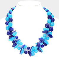 Marble Beads Double Layered Necklace