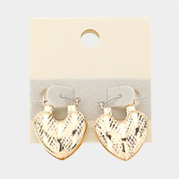 14K Gold Dipped Heart Metal Pin Catch Earrings