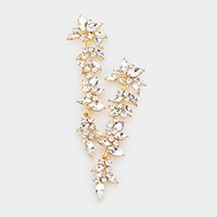 Marquise Stone Cluster Drop Dangle Evening Earrings