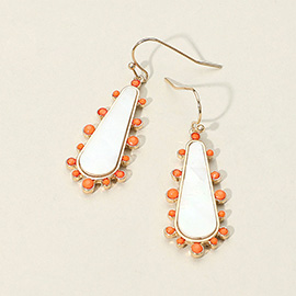 Mother Of Pearl Teardrop Dangle Earrings