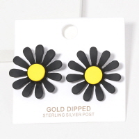 Gold Dipped Flower Stud Earrings