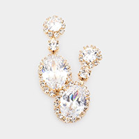 CZ Marquise Stone Dangle Evening Earrings