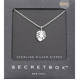 SECRET BOX_Sterling Silver Dipped Leaf Pendant Necklace